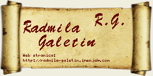 Radmila Galetin vizit kartica